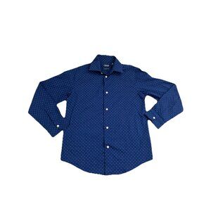 Chaps Juniors Size M 10/12 Blue Button-up Long Sleeve Stretch Shirt
